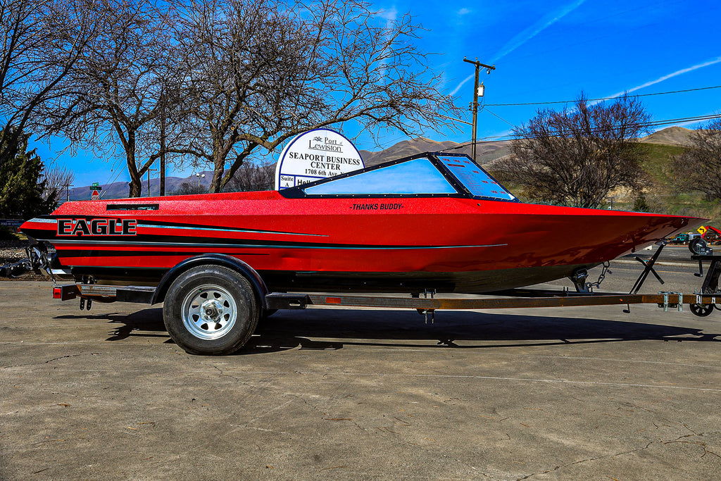 Dynamic Designs - Custom Sparkle Vinyl Wrap on Eagle Ski Boat