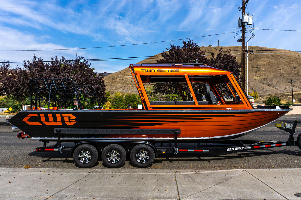 Dynamic Designs - CWB Boat - Orange and Black Vinyl Wrap