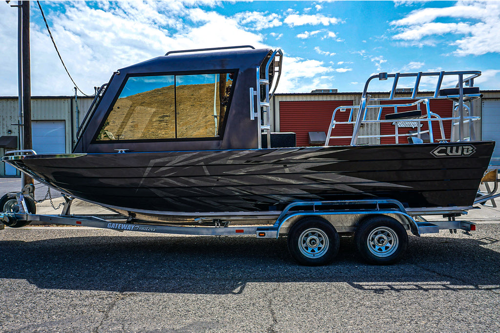 Dynamic Designs - CWB Boats - Black and Silver Geometric Vinyl Wrap