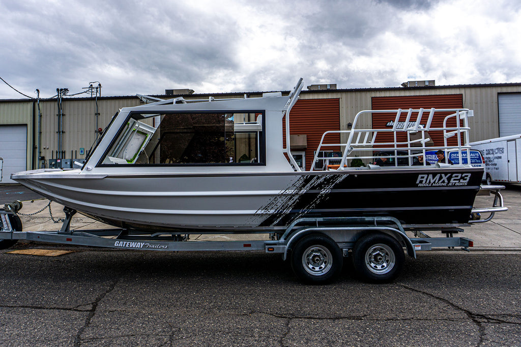 Dynamic Designs - Riddle Marine Jet Boats - Black and White Vinyl Graphics